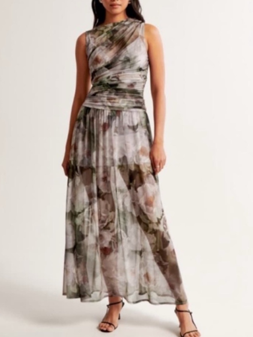 Abercrombie and Fitch floral mesh maxi dress size LP